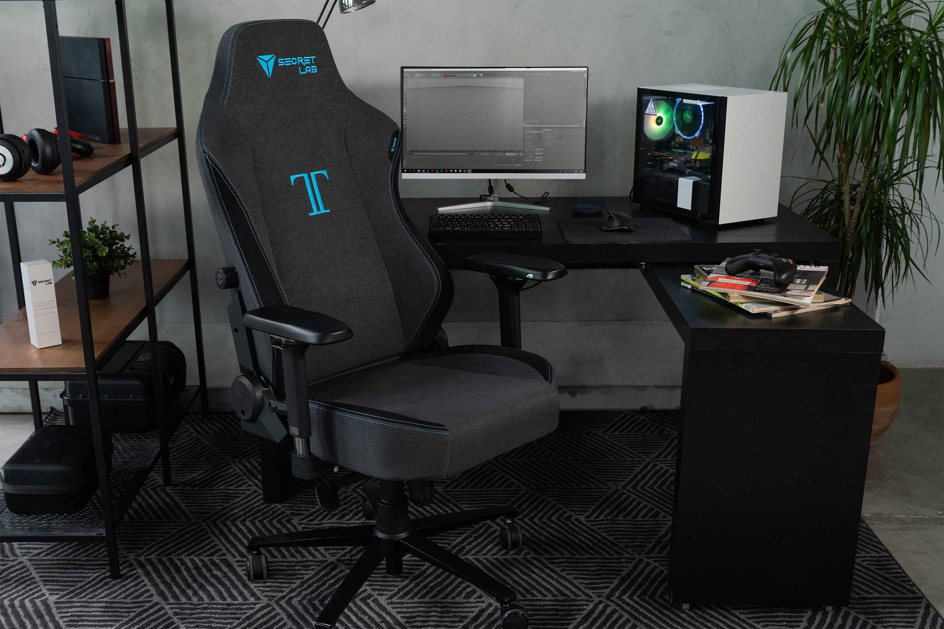 Charcoal Blue Secret Lab Titan Series Blue Titan Game Chair